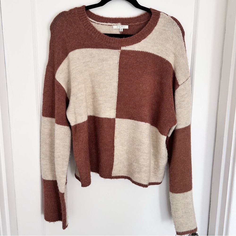 Color Block Crew Neck Sweater